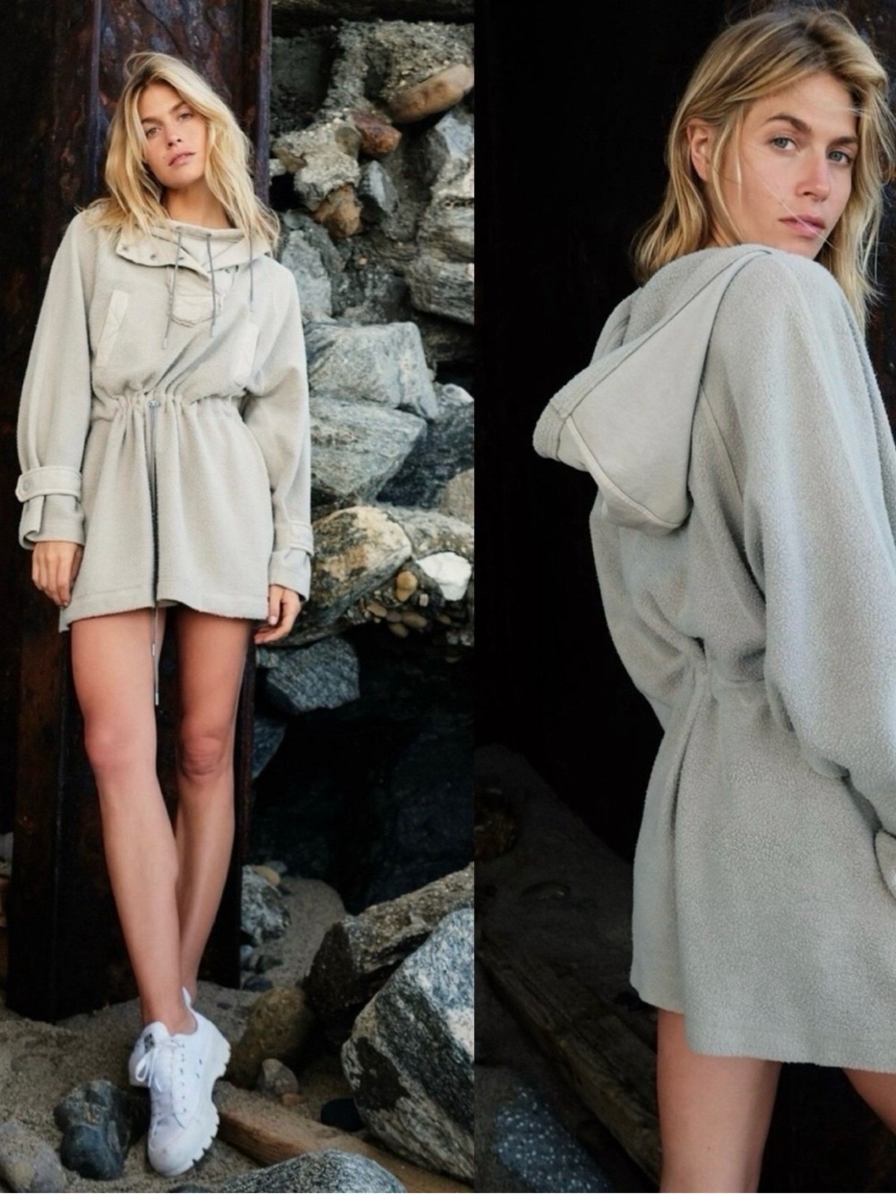 Free People We The Free Sadie Surplus Knit Jacket Sweatshirt Dress